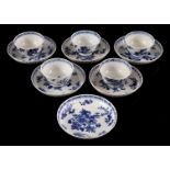 5 porcelain cups and 6 saucers, Qianlong