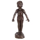 Bronze sculpture of a nude boy