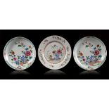 3 porcelain Famille Verte/Rose dishes