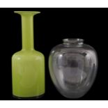 Green bottle vase