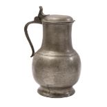A large model pewter lidded jug