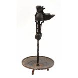 Cast iron oriental oil lamp