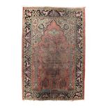 Hand-knotted cashmere silk carpet, 150x110 cm