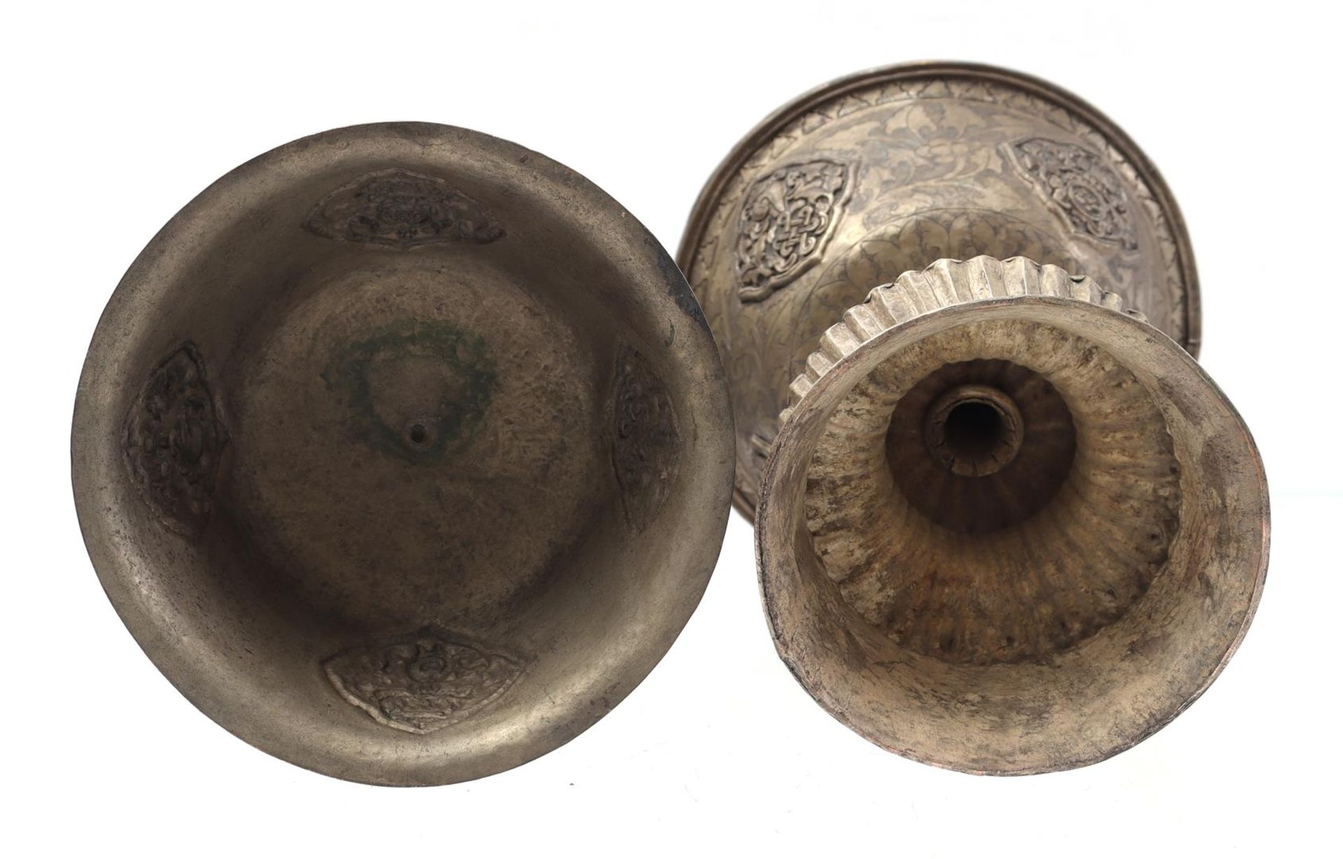 2 oriental metal cups, - Image 2 of 3