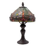 Tiffany style lamp with dragonfly decoration