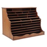 Oak wall mail sorting bin