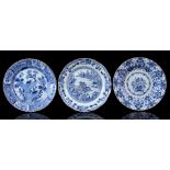 3 porcelain dishes, 18th
