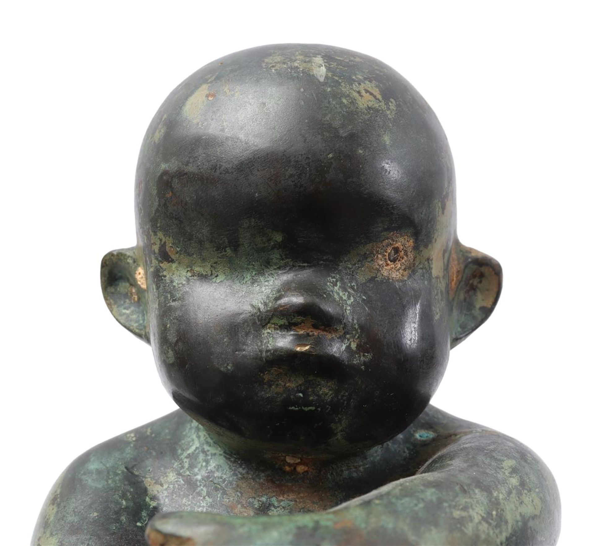 Green patinated bronze statue - Bild 3 aus 4