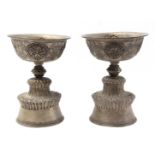 2 oriental metal cups,