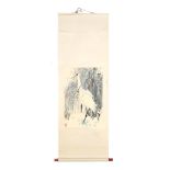 Scroll depicting egrets, 20th