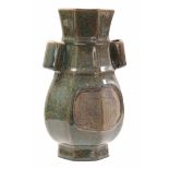 Porcelain octagonal vase, 20th