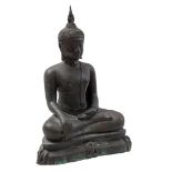 Bronze statue of a seated Buddha