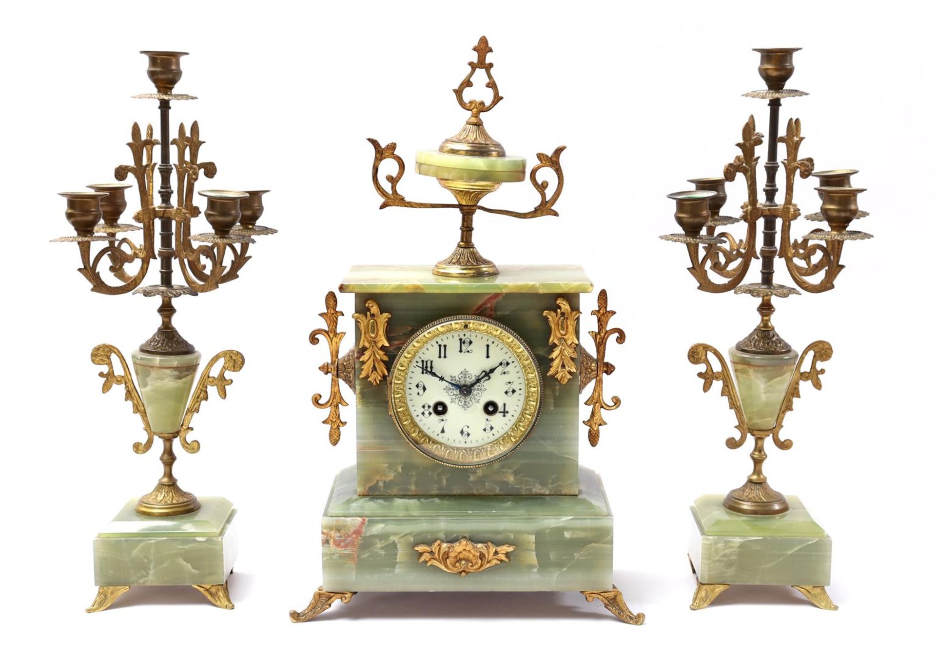 French onyx mantel clock
