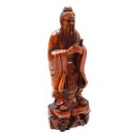 Oriental walnut statue of Confucius