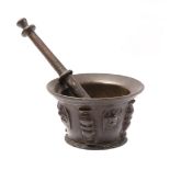 Bronze mortar with pestle