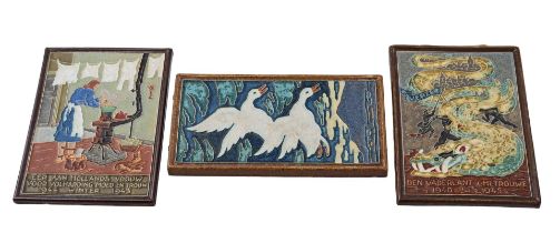 3 Porceleyne Fles Delft tiles