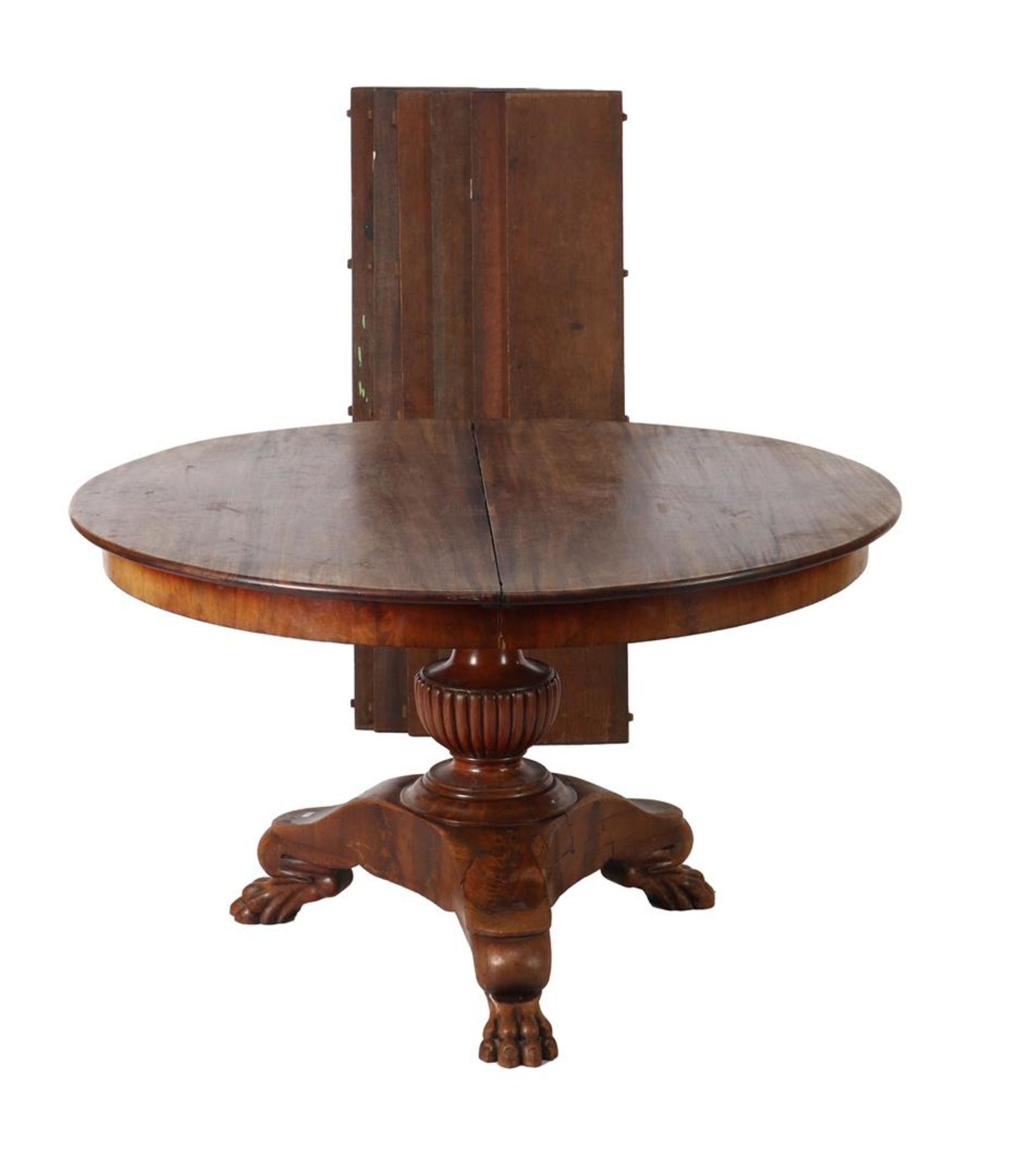 Round mahogany coulisse table