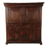 Solid oak 3-door cupboard, standing on shoe legs, approx. 1800