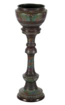 Oriental cloisonne pedestal