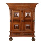 Oak cushion cabinet after antique model, 20th century