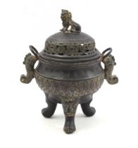 Bronzed metal incense burner