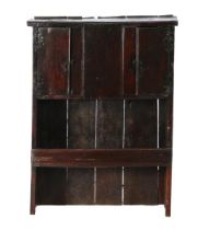 Chestnut wood 2-door farmhouse cupboard with open compartment