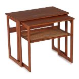 2 teak side tables