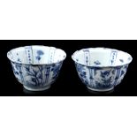 2 porcelain kraaikommen, Wanli