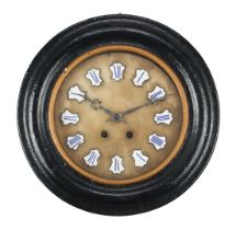 Blackened wooden octagonal school clock