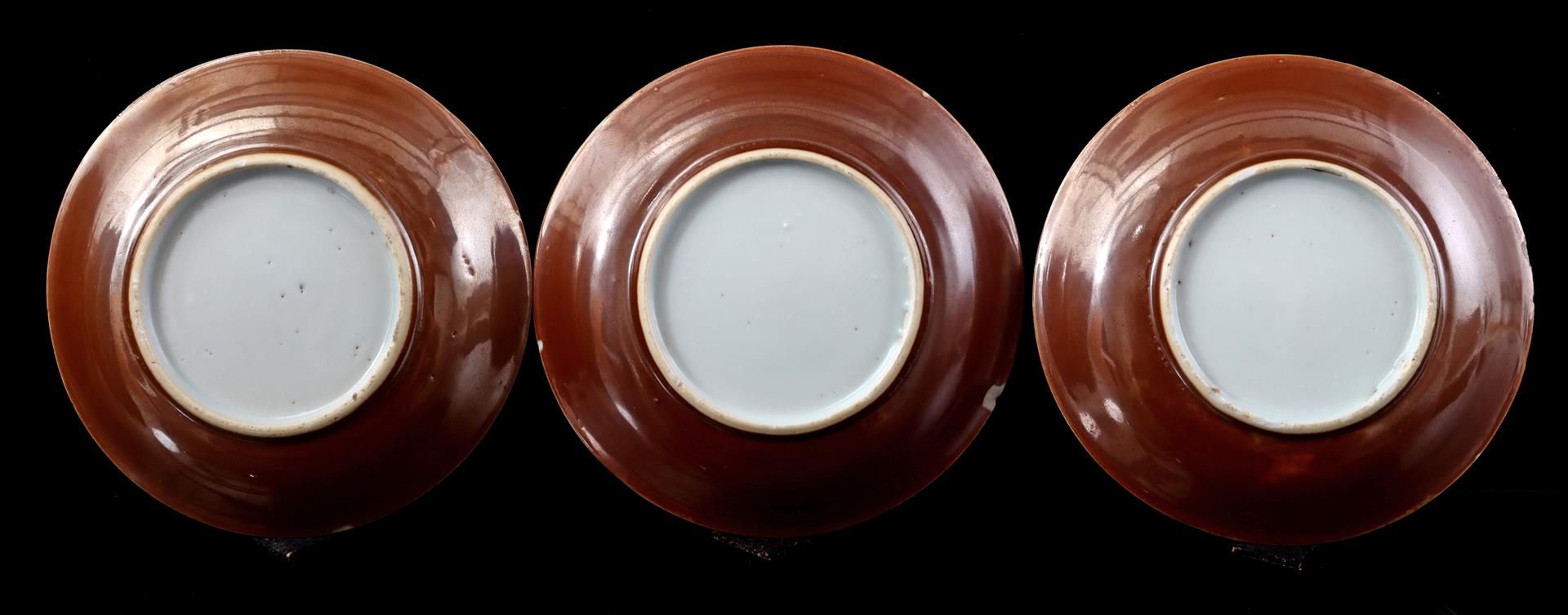 3 porcelain cups and saucers, Qianlong - Bild 3 aus 6