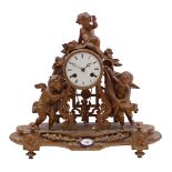 Zamak mantel clock with putti on top