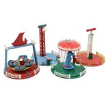 4 tin mechanical toy fairground attractions