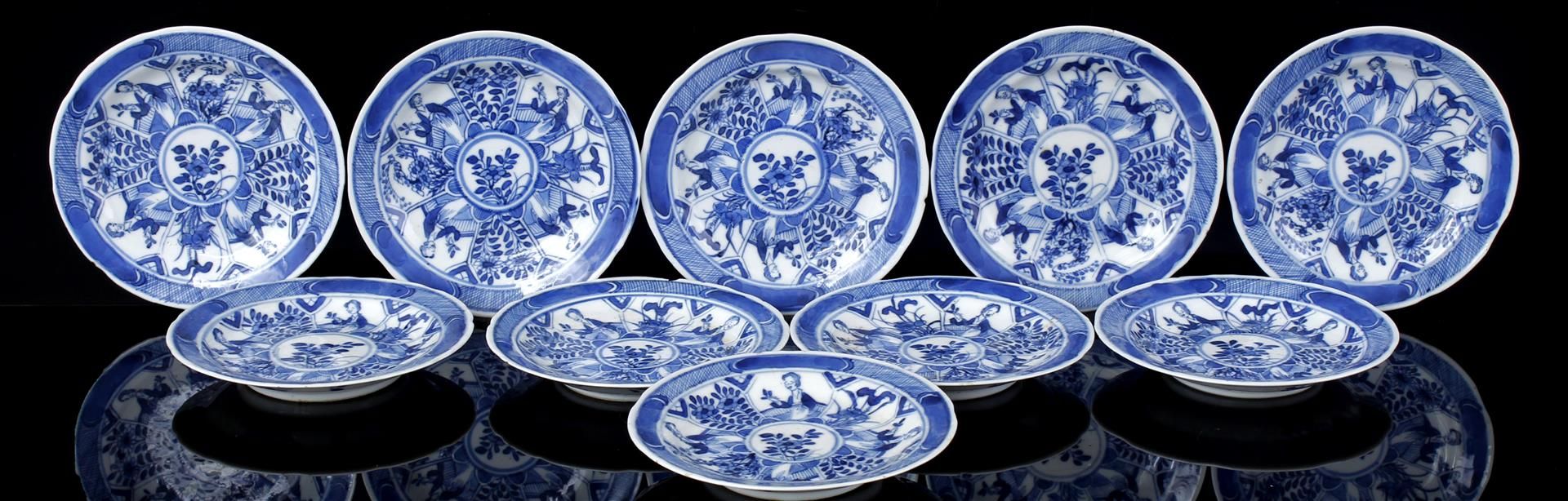 10 porcelain dishes, 19th