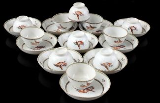 11 porcelain cups and 10 saucers, Qianlong