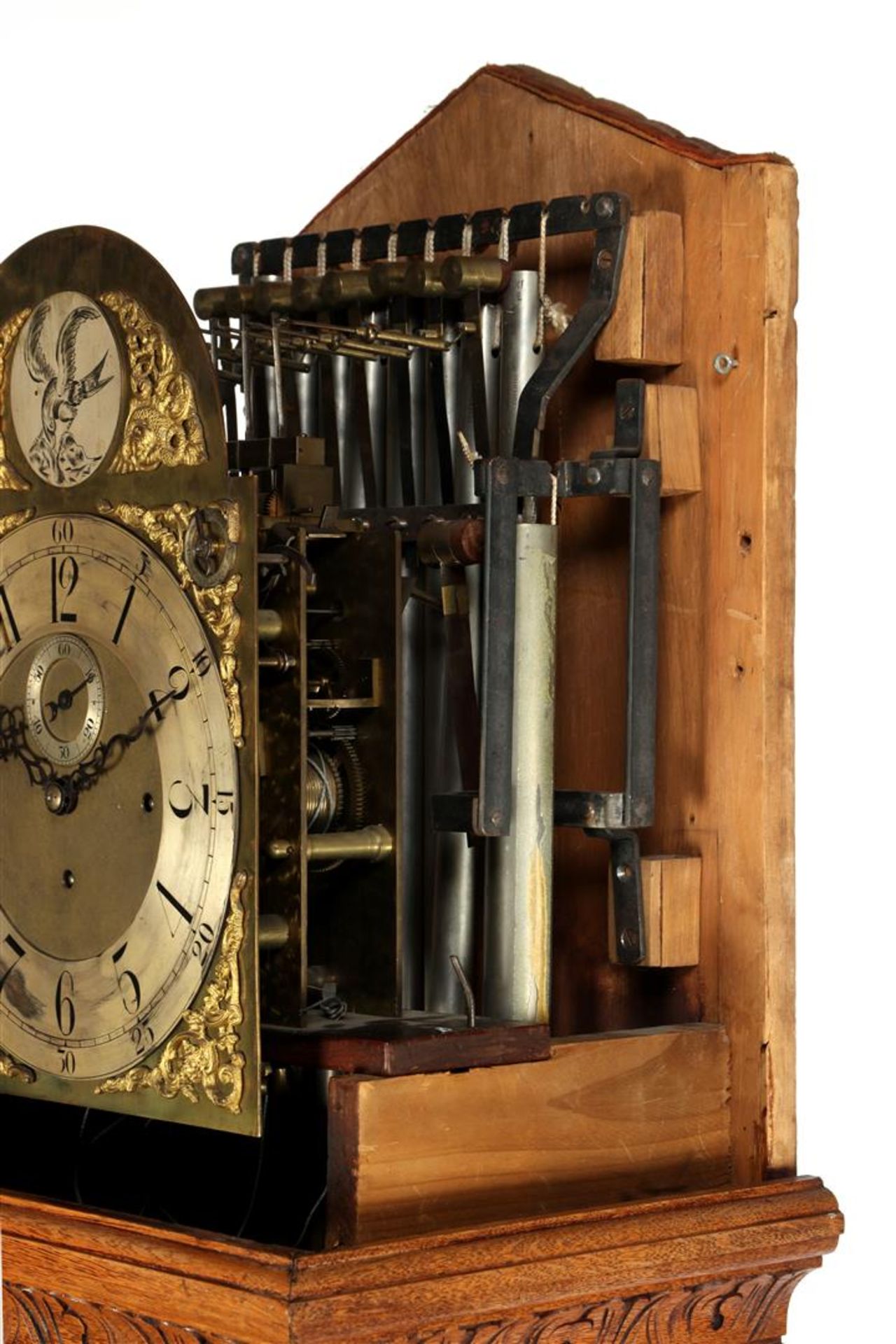 Longcase watch with brass movement, playing mechanism - Image 4 of 6