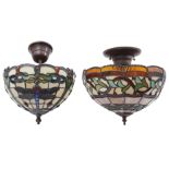 2 Tiffany style hanging lamps