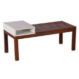 Wenge wooden telephone bench/slatted bench