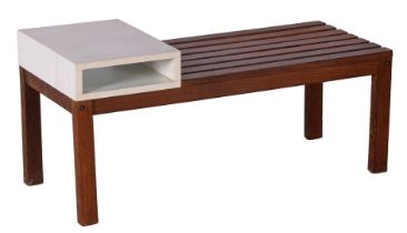 Wenge wooden telephone bench/slatted bench