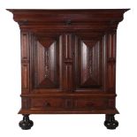 Oak 2-door vine cabinet with 2 drawers, Holland 19th century