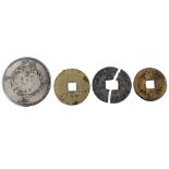 4 old coins, China (1 broken)