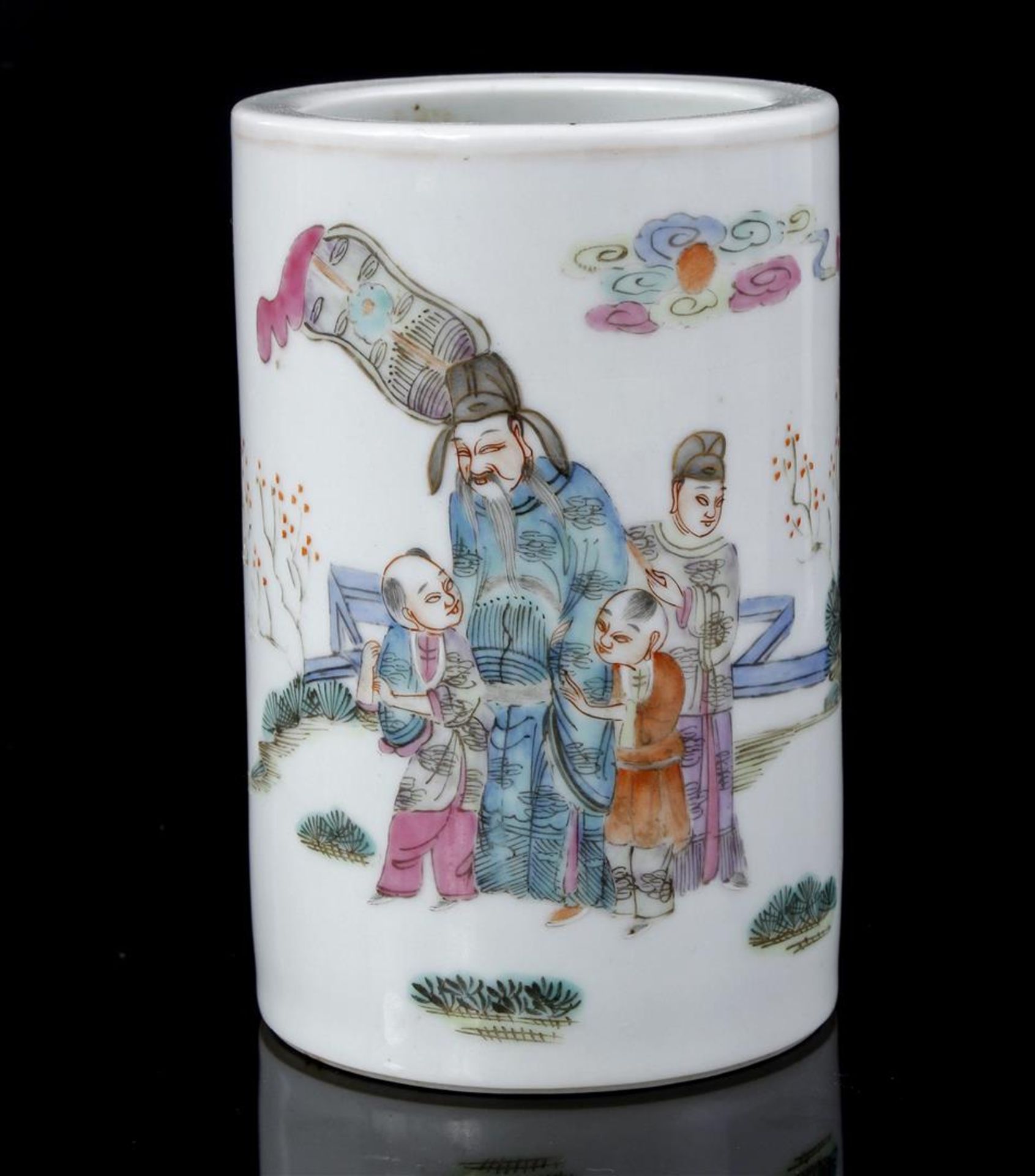 Porcelain brush cup, 19th