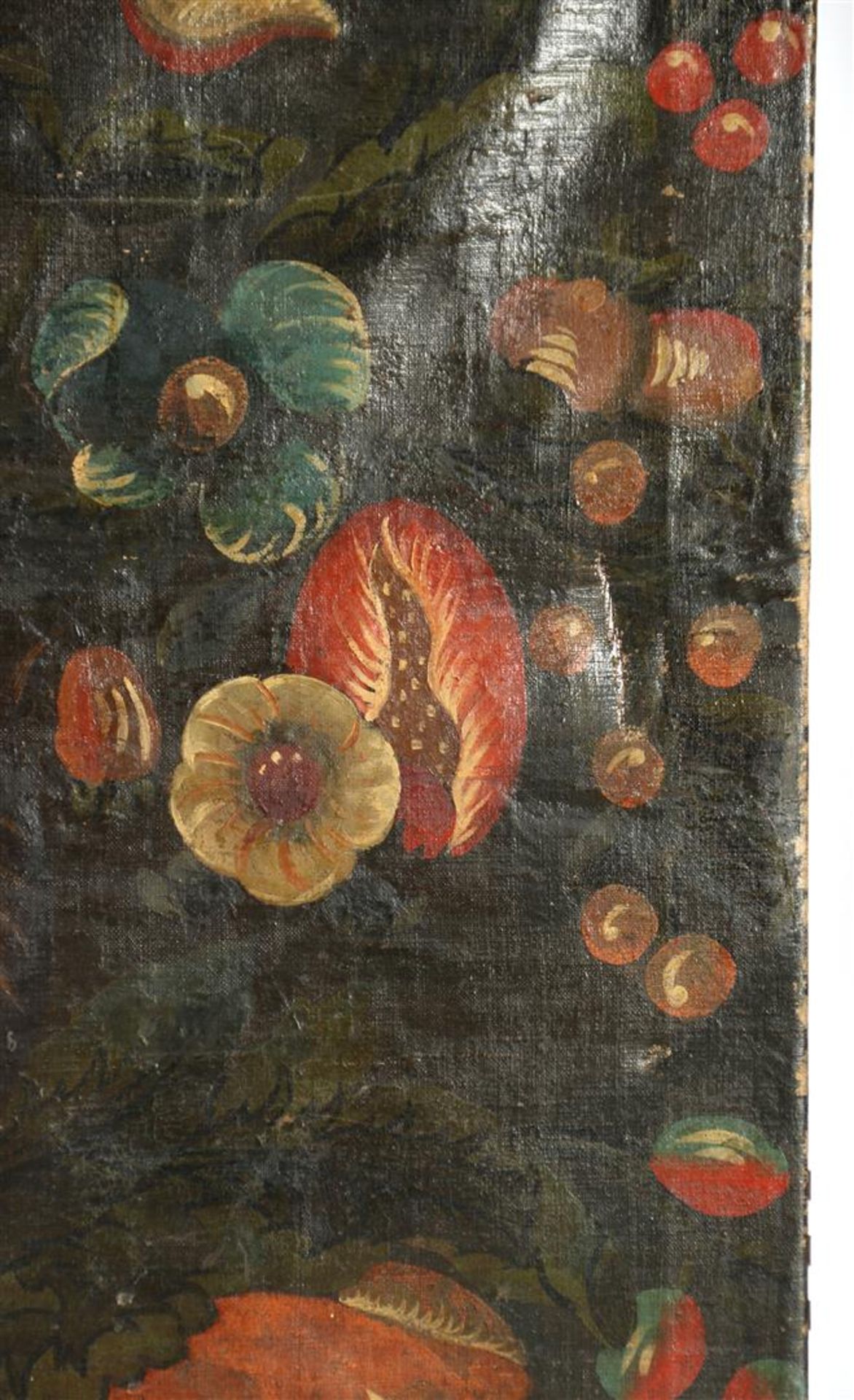 7-piece decorative screen consisting of painted linen with floral decor with birds - Bild 8 aus 24