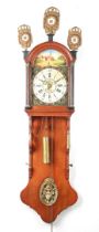 Frisian tail clock with painted dial in oak case