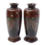 2 oriental cloisonné vases