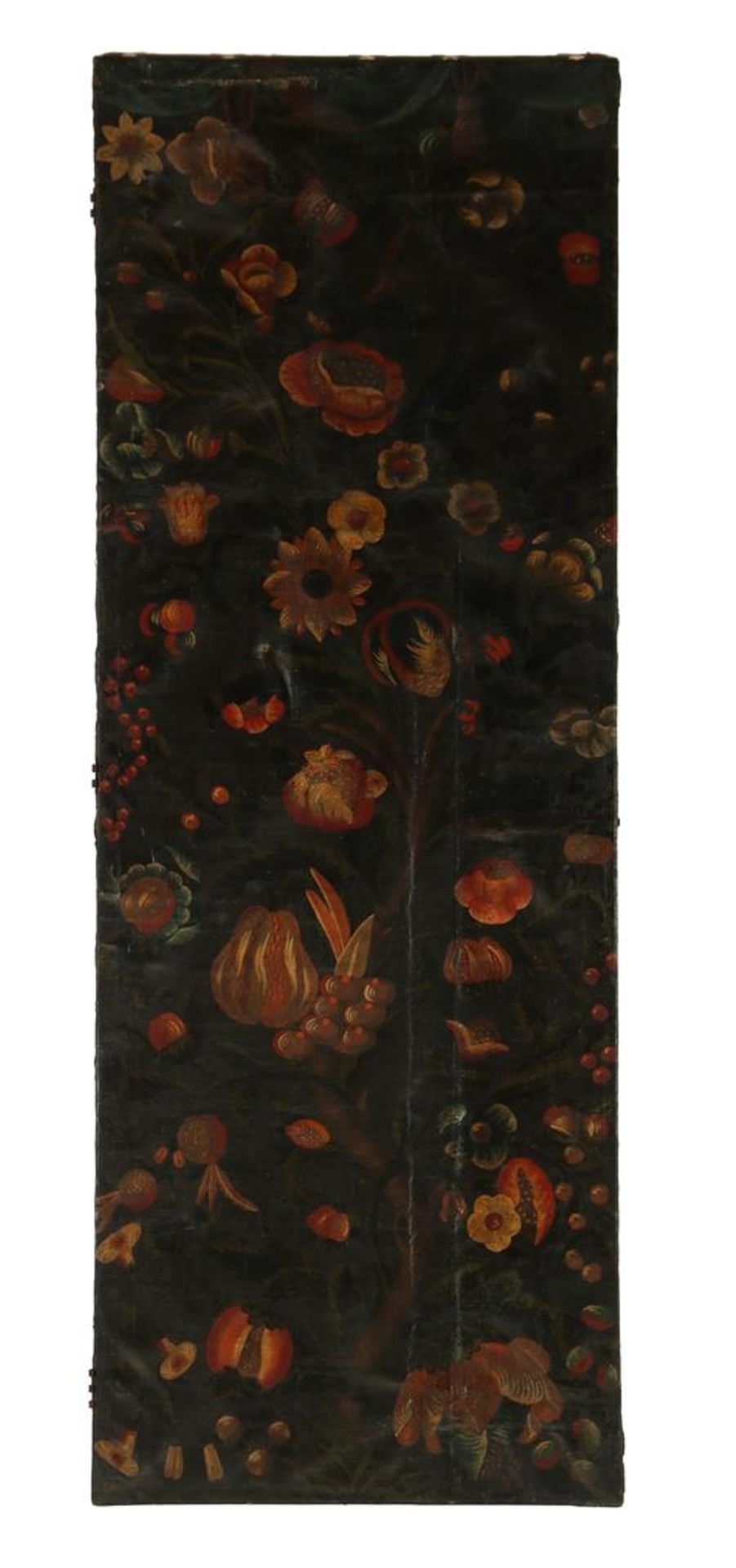 7-piece decorative screen consisting of painted linen with floral decor with birds - Bild 4 aus 24