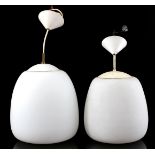 2 opaline glass hanging lamps