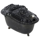 Black enamelled coal box