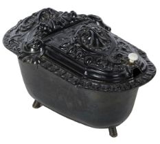 Black enamelled coal box