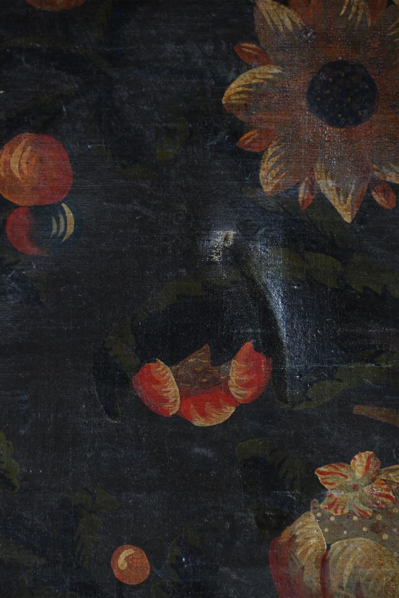 7-piece decorative screen consisting of painted linen with floral decor with birds - Bild 12 aus 24