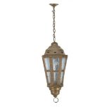 Copper hall lamp with cloud glass